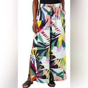 Jantzen Tropical Utopia Wide Leg Printed Woven Cover-Up Pants